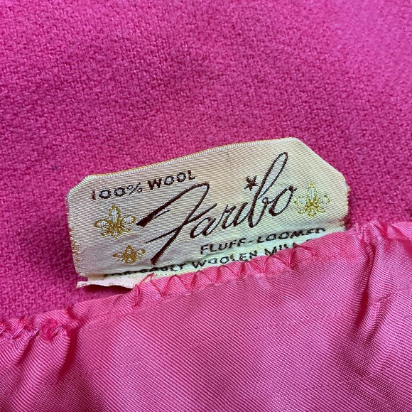Vintage Fairbault woolen mills mid century 100% wool pink blanket 76 x 84 - Picture 3 of 4